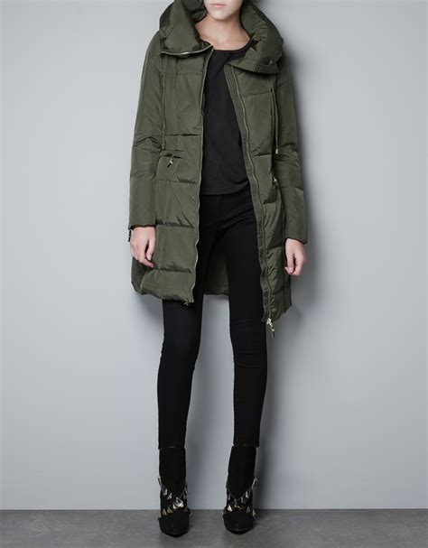 zara green puffer jacket.